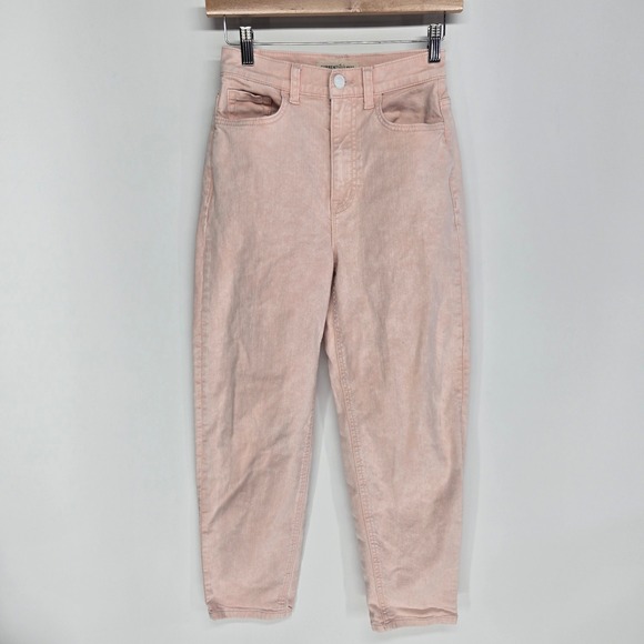 Current Denim - Current Elliott Tapered Jeans Womens 23 Barrel Pink High Rise Denim Pante